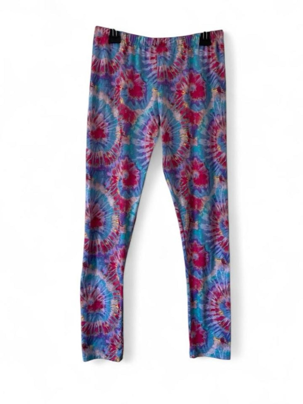 Girls Large Size 14 Pink Blue Tie Dye Leggings Skinny Leg Stretch Extremely Me